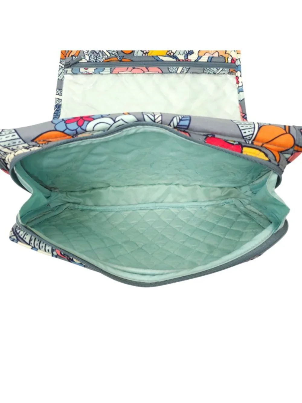Vera Bradley Hanging Organizer Cosmetic Makeup Travel Bag Tropical Evening Gray - Picture 6 of 15
